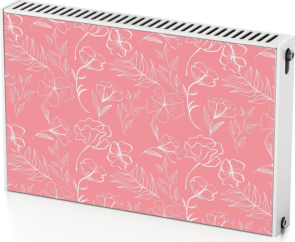 Konturumriss Einer Blume – Magnetische Heizkörperabdeckung – 90x60 cm – Magnet Heizkörperabdeckung – 3D Würfel – Heizkörperverkleidun...