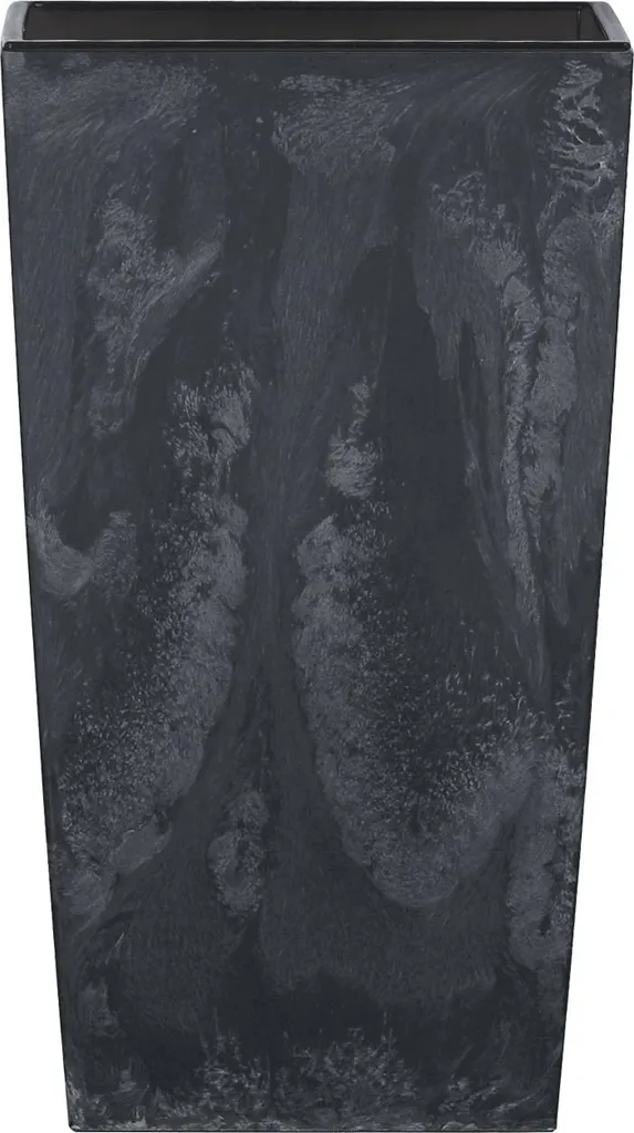 Bac à fleur robuste 49L anthracite effet béton pour balcon et jardin