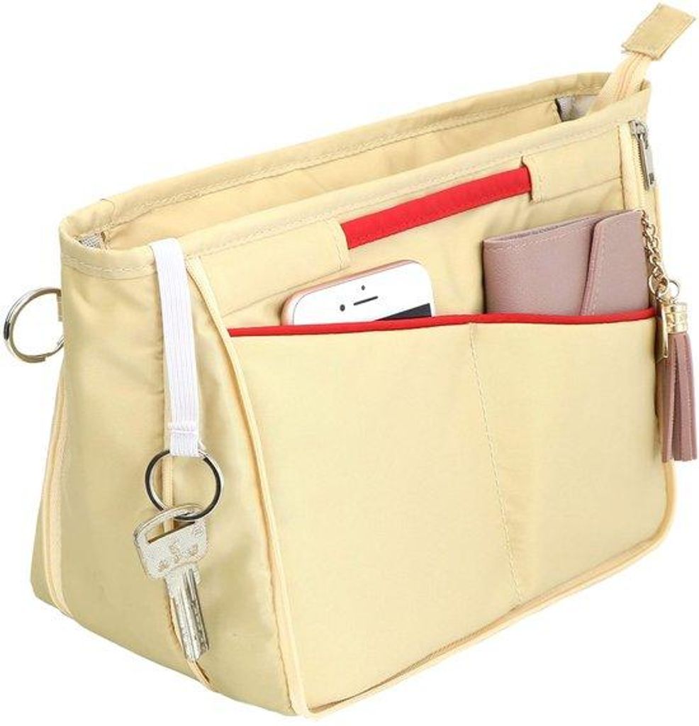 Nylon-Tas-Organizer mit Schnallen, Innentaschen für Handtaschen, Damen-Kosmetiktasche, groß