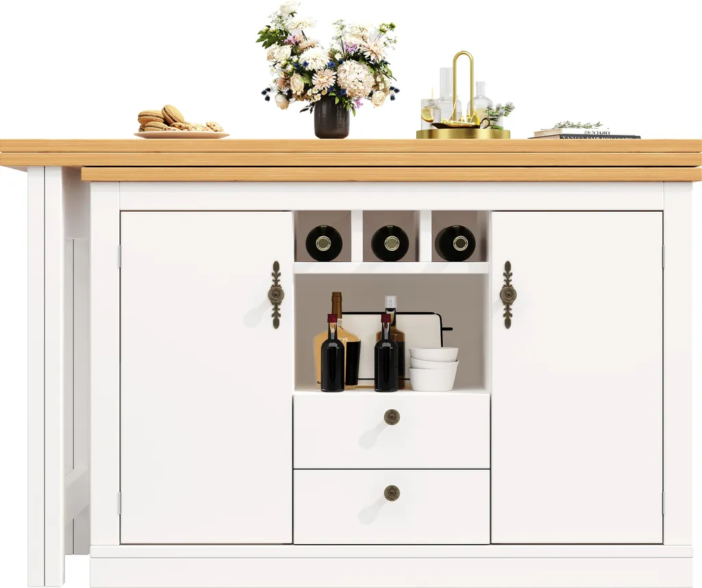 Table haute blanche pivotante à 360° modulable avec casier à bouteilles - 14