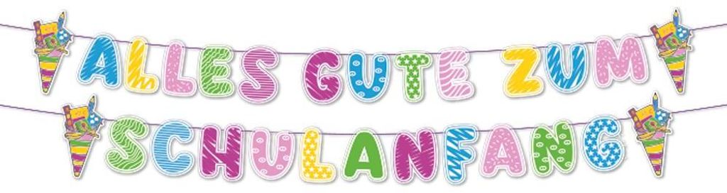 Buchstabengirlande - 2 x 1.5 m - Alles Gute Zum Schulanfang Produktbild 