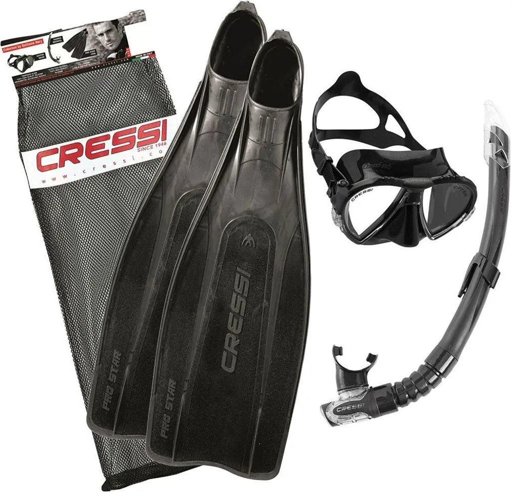 Kit de Plongée Cressi Pro Star Bag 41/42 Palmes Masque et Tuba