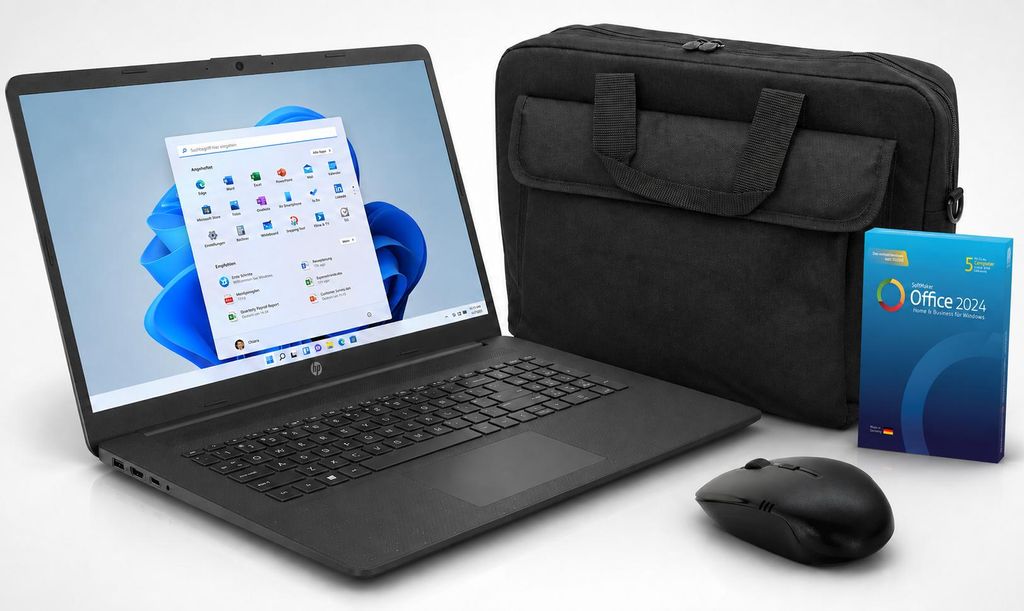 HP Laptop 17,3" Intel N200, 16 GB, 1 TB SSD, Full HD+IPS, Produktbild  KI-generiertes Bild