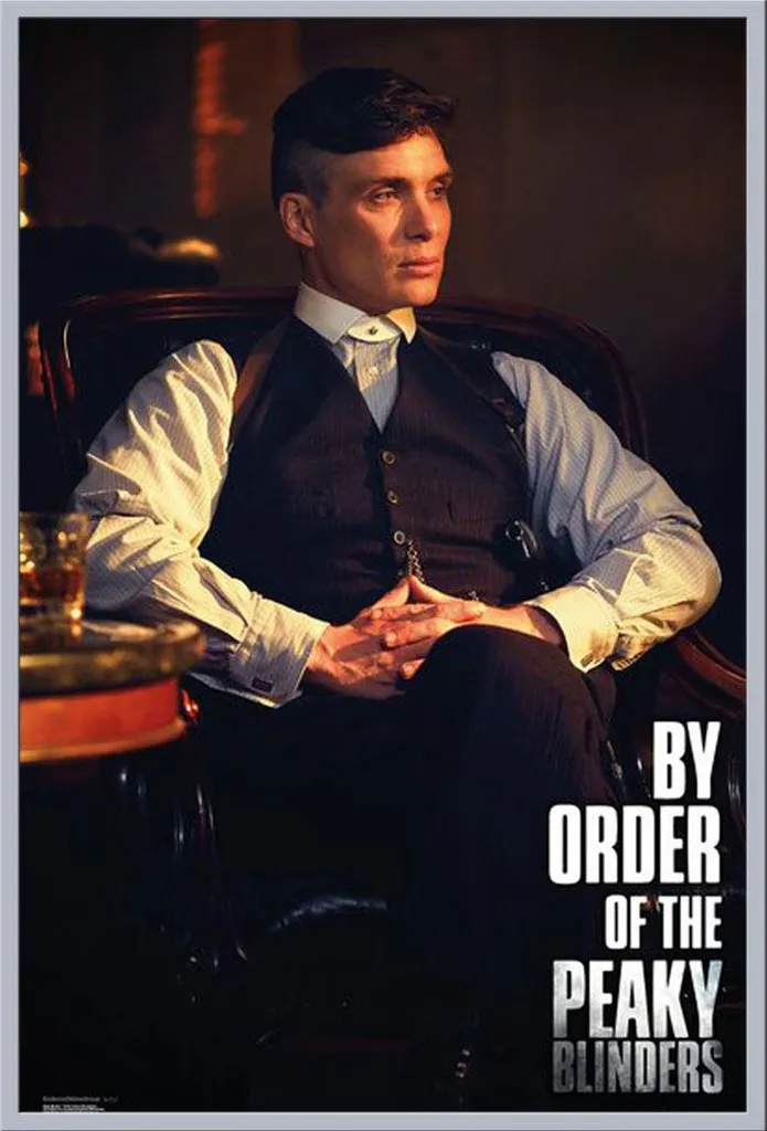 Décoration Murale Peaky Blinders : Poster Tommy Shelby Encadré Argent