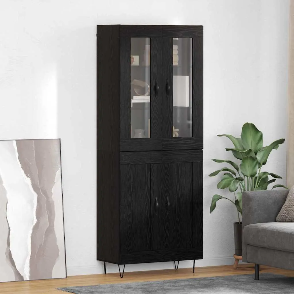Credenza vidaXL Effetto Rovere Nero 69,5x34x180 cm | Arredo Chic