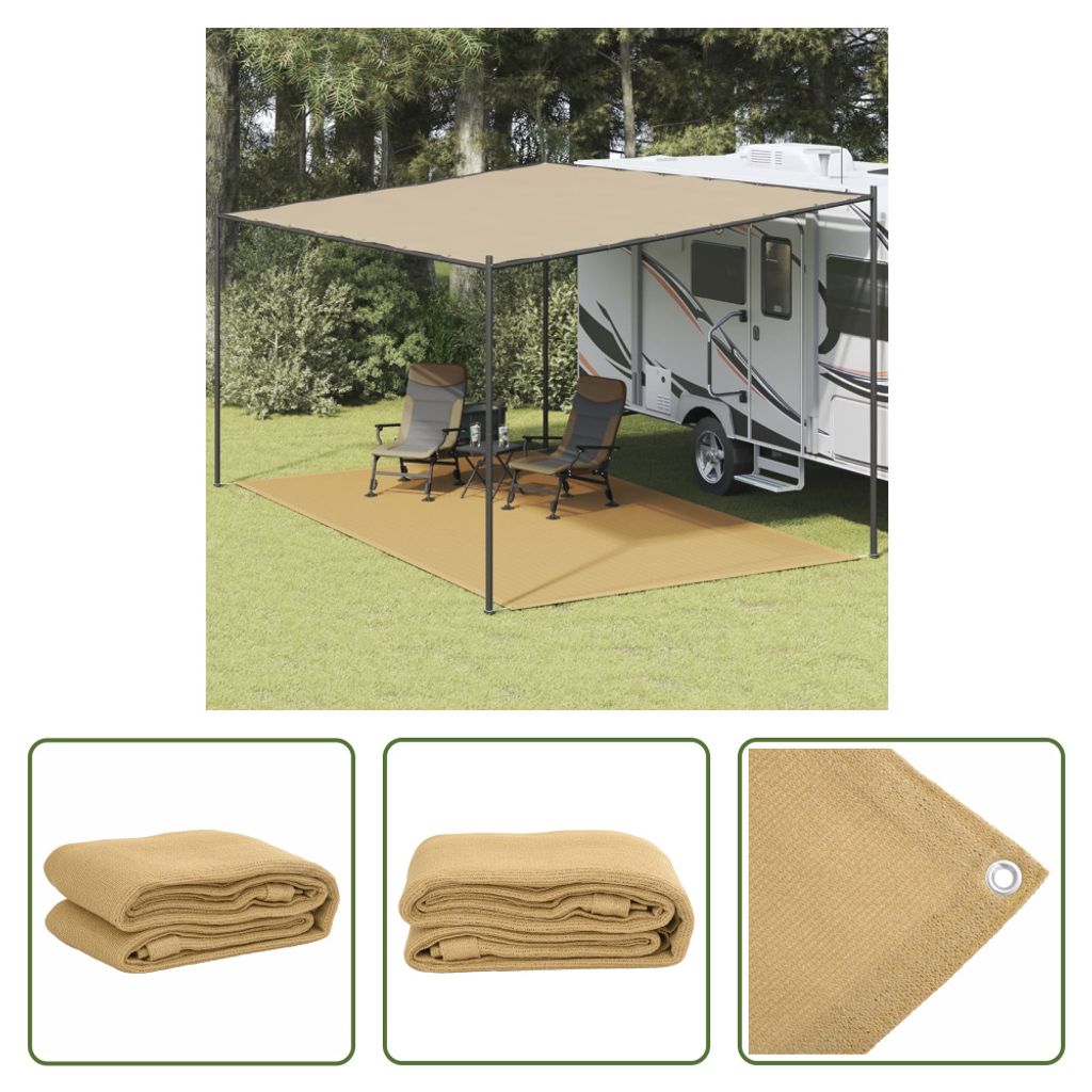 The Living Store Zeltteppich Sandfarbe 300x500 cm HDPE