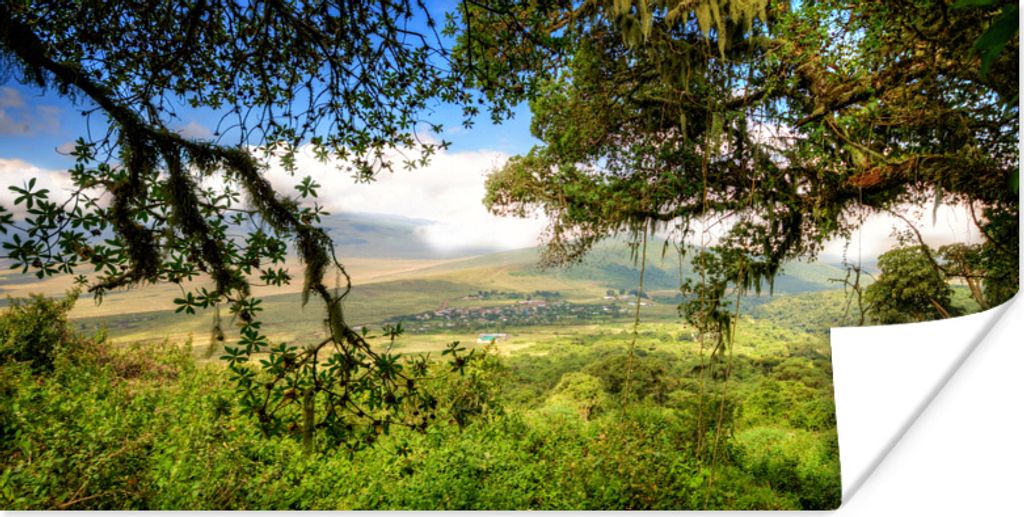 MuchoWow Poster Blick über das Olmoti-Tal im Ngorongoro-Krater 40x20 cm - Poster für die Wand - Poster Schlafzimmer