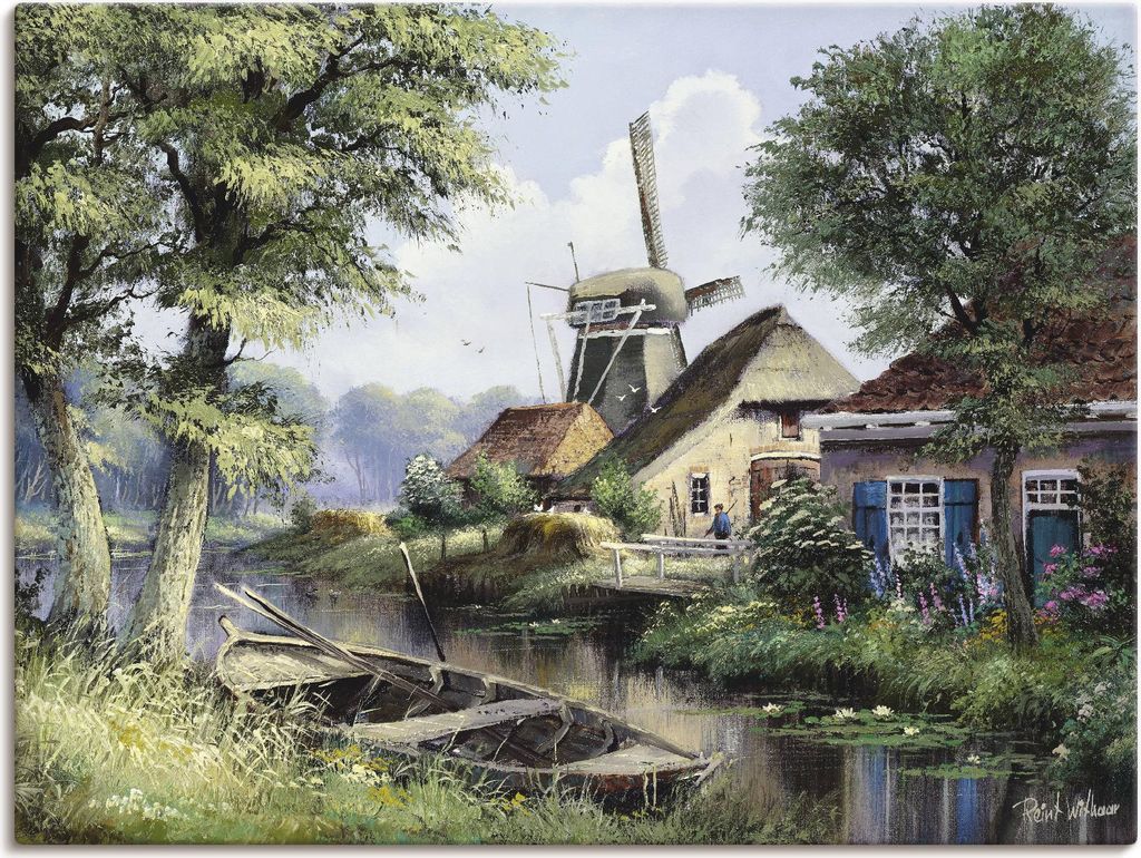 ARTland Leinwandbild Die Mühle Größe: 60x45 cm