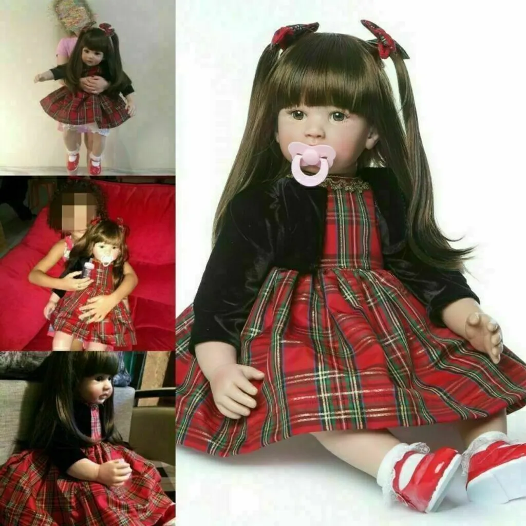 60cm Reborn Baby Dolls Ganzkörper Vinyl Silikon Neugeborenen Puppe Geschenk BE 