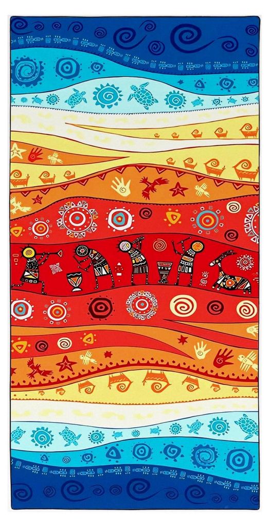 Großes Strandtuch 90x180 cm aus Mikrofaser, schnelltrocknend, bedruckt mit Wandtotem Motiv