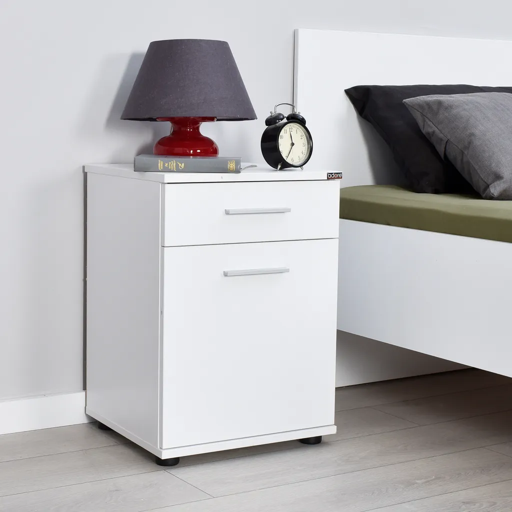 Table de chevet robuste Skye Decor blanche anti-rayures 57x40x39 cm