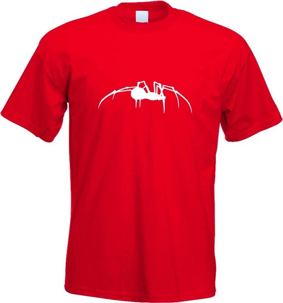 Kiwistar - T-Shirt - rot - Spinne Spider Silhouette Motiv Bedruckt Funshirt Design Print - mit Motiv Bedruckt - Funshirt Design - Sport - Freizeit ...