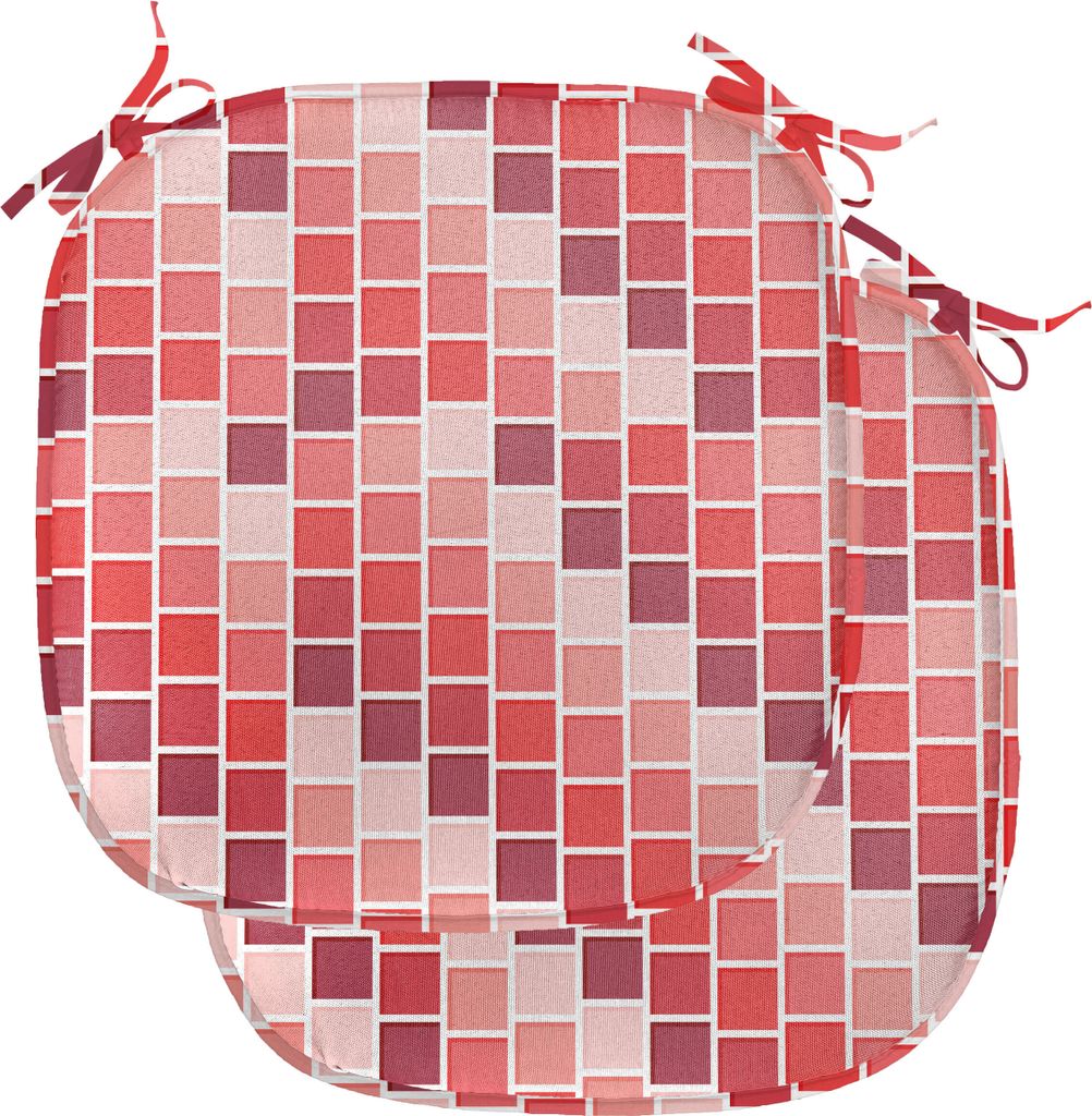 ABAKUHAUS Geometrisch Polster für Esszimmerstühle, Tile Quadratisch Rechteck, Dekoratives wasserfestes Kissen mit Riemen für Küchensitze, 40 cm...