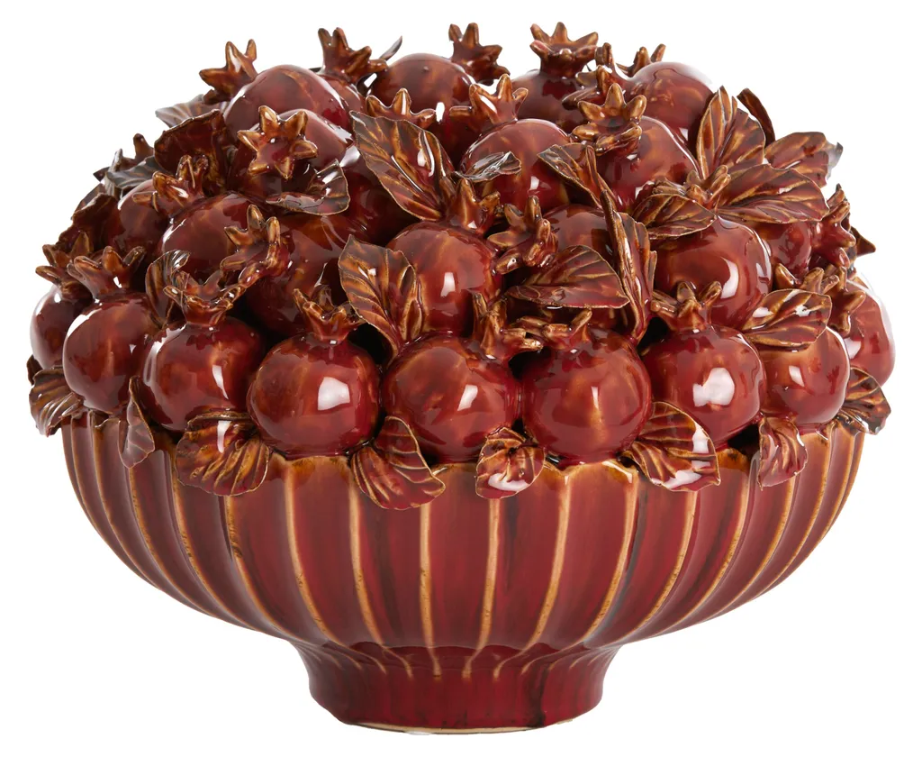 Vase en céramique POMEGRANATE bordeaux Ø28,5x23 cm design élégant