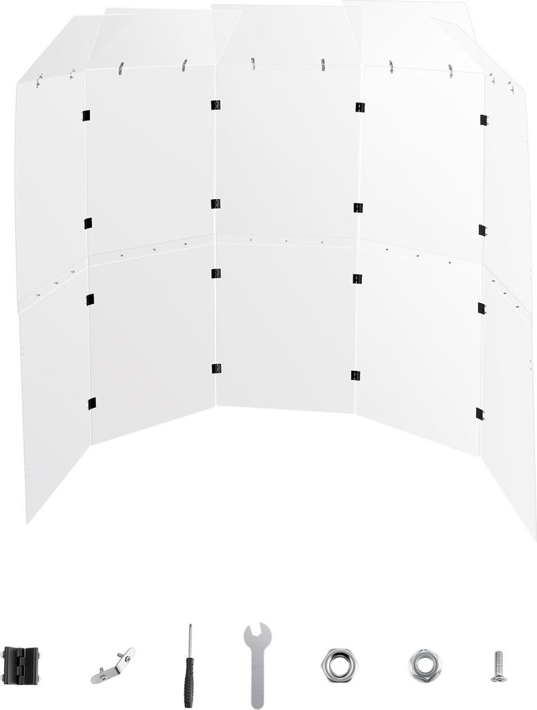 SucceBuy Drum-Schutzwand 5 Paneele Acryl-Käfig mit Scharnieren 61x152,4cm