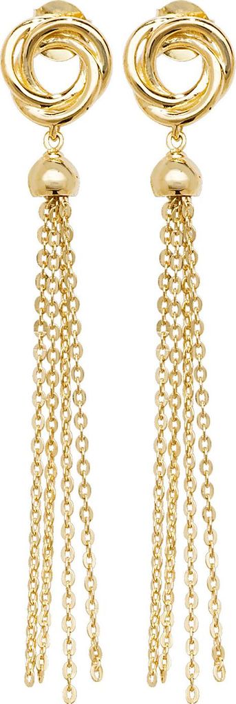 Elegante 9 Karat (375) Gold Damen - Paar Ohrringe - 52mm*8mm; TRS20307