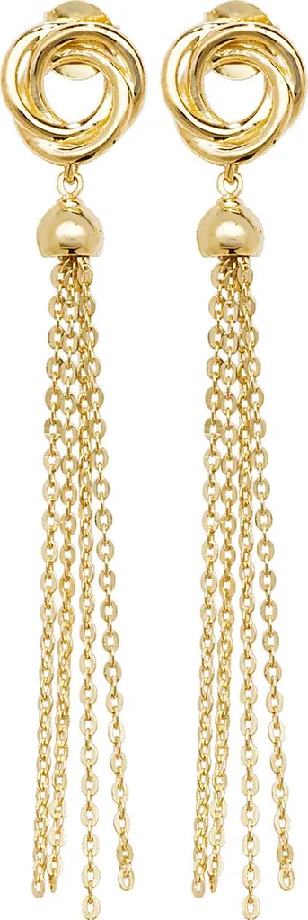 Boucles d'oreilles or 375/1000 pendantes 52mm anti-allergie et durables