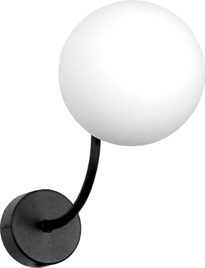 Applique Murale Chambre ou Salon Noire avec Verre Blanc 15-143 Esti Lab