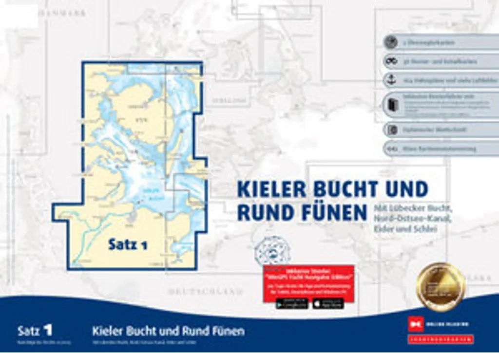 Cartes de navigation 2025 Baie de Kiel avec plans de ports détaillés