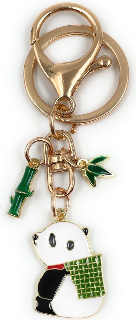 Onwomania - Pandabär Rucksack Bambus - Schlüsselanhänger aus Metall, ideal als Geschenk z.B. für den besten Freund, die beste Freundin, Mama - ...