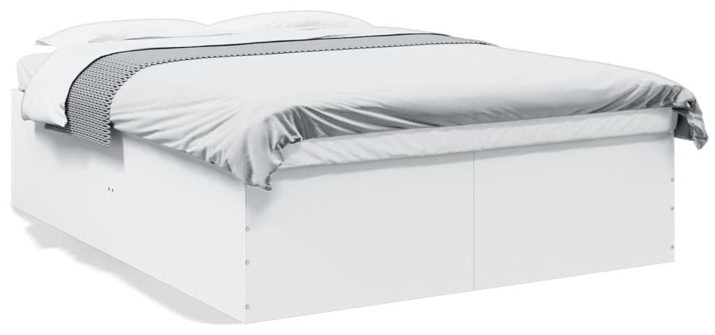 vidaXL Postel White 150x200 cm Dřevěný materiál Obrázek produktu 