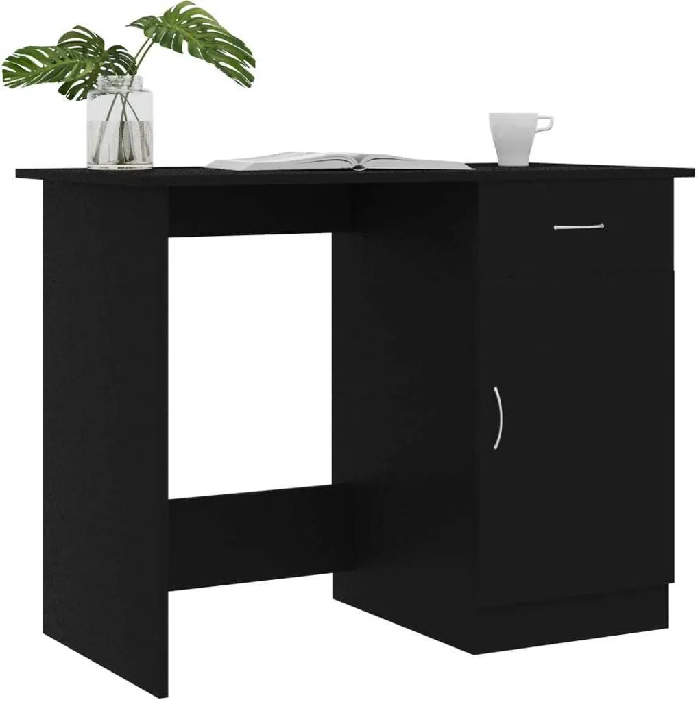 Scrivania Nera 100x50 cm: Postazione Smart Working Moderna e Compatta - 3
