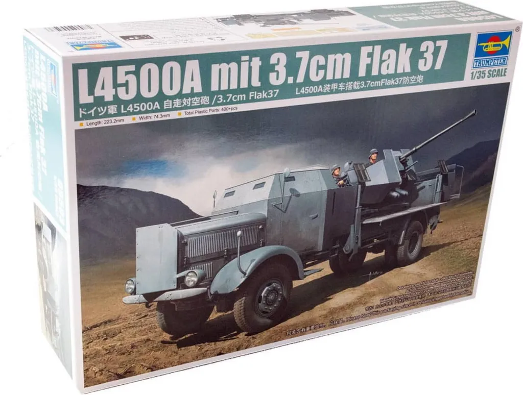 Maquette Trumpeter L4500A avec canon Flak 37 en plastique