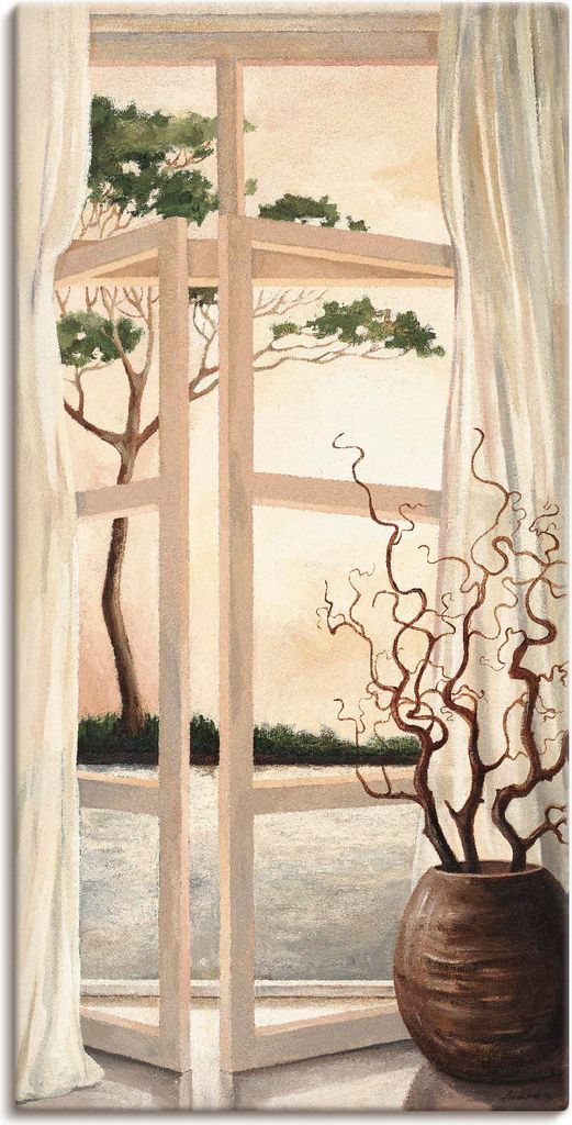 ARTland Leinwandbild Fensterbild Toskanischer Sonnenuntergang Größe: 30x60 cm