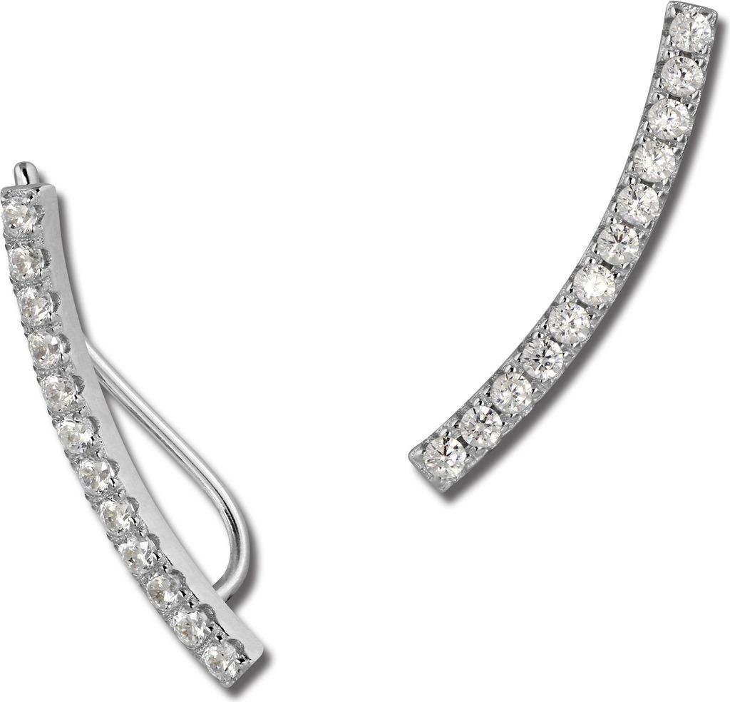 SilberDream weiß Ohrringe Ear Cuff 12 kleine Zirkonias Silber Ohrklemmen GSO460W