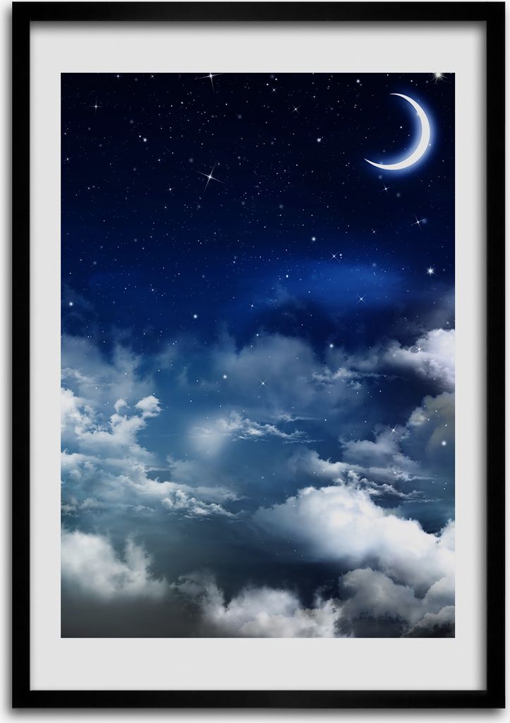 Bild - Bilderrahmen - Foto - 70 cm x 100 cm - MDF - Rahmen - Wandkunst - Sternenhimmel