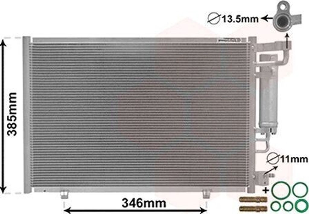 VAN WEZEL 18005490 - OE 1717509 Klimakondensator mit Trockner für Fiesta VI