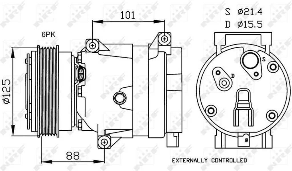 Compresseur clim performant NRF 32479G avec poulie 6 gorges Laguna 2
