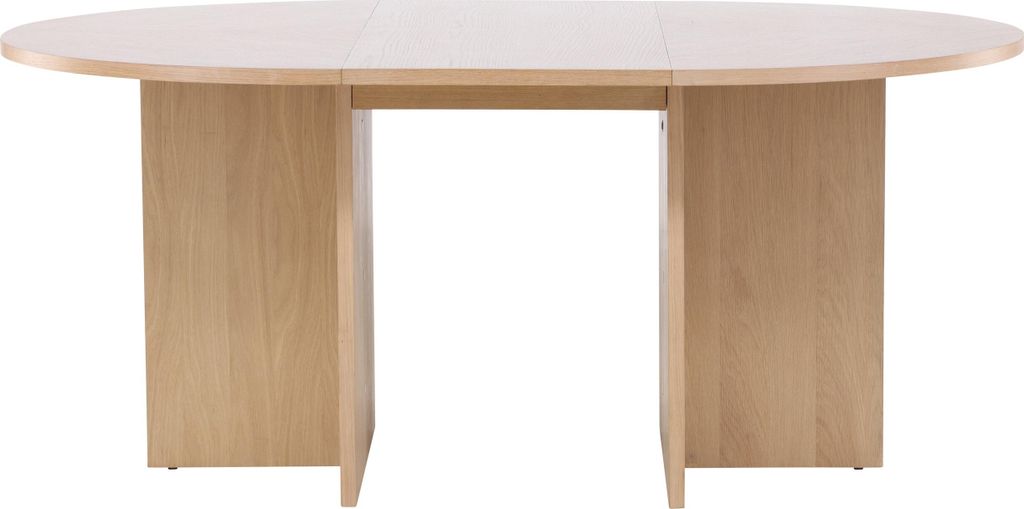 Strada table à manger Ø120cm. avec rallonge whitewash. Image du produit 