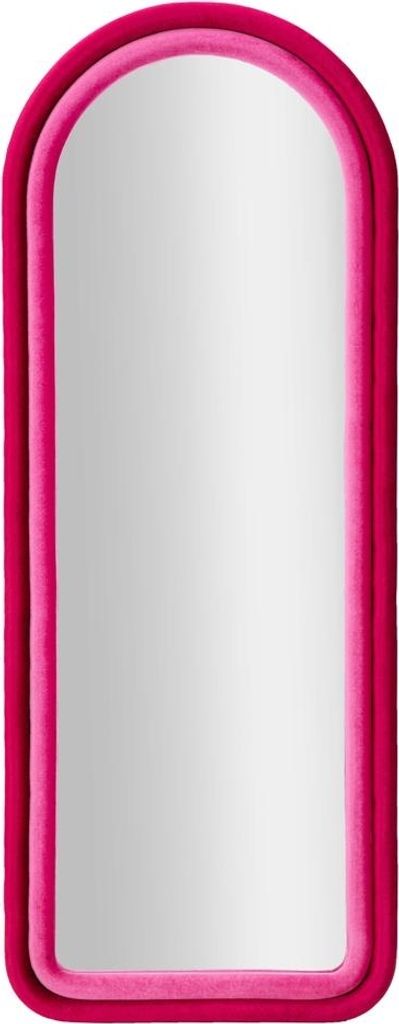 Lustro ścienne z zakrzywioną ramą z tkaniny 160x60x4 cm Zdjęcie produktu 