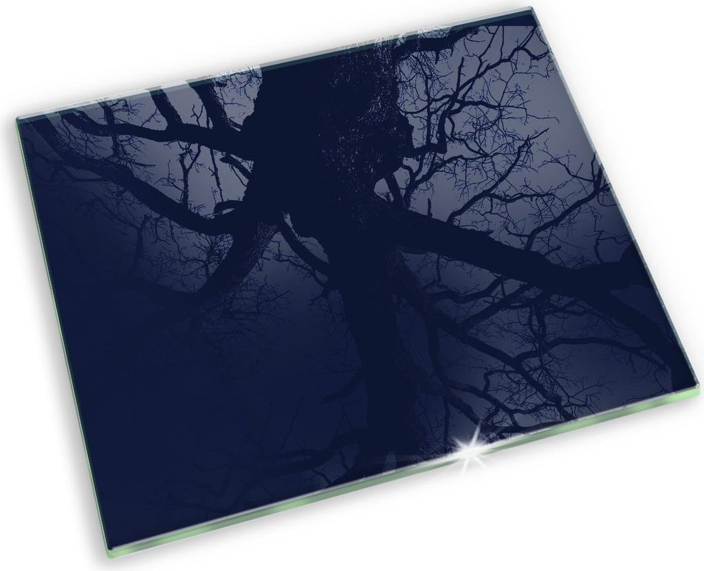 Glas Grabkerzen Untersetzer Motiv Gummifüße - 60x52 cm - Marineblau