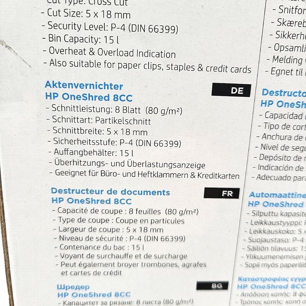 HP Aktenvernichter OneShred  8CC Produktbild 20