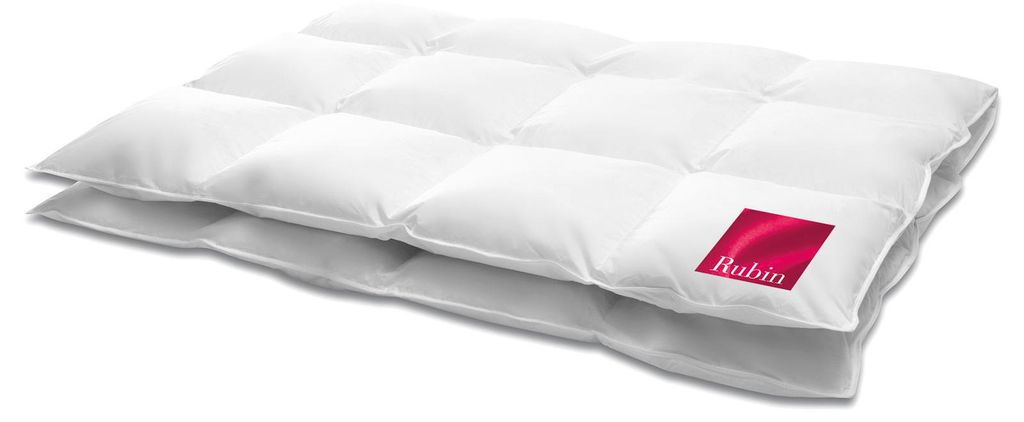 HANSKRUCHEN Rubin Daunendecke 155x220 cm Warm 100% Daunen waschbar Allergiker Winterdecke atmungsaktiv Bettdecke weiss