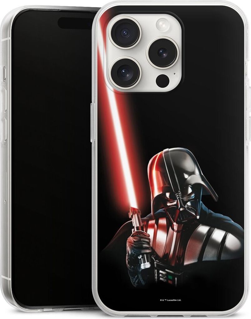 DeinDesign Handyhülle für Apple iPhone 15 Pro Silikon Hülle Case Smartphone Schutzhülle Darth Vader Fanartikel Star Wars