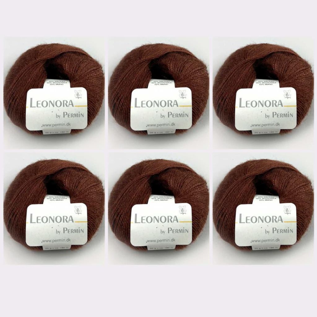 6x Leonora by Permin – Edles Seide-Wolle-Mohair-Garn (29 nuss)
