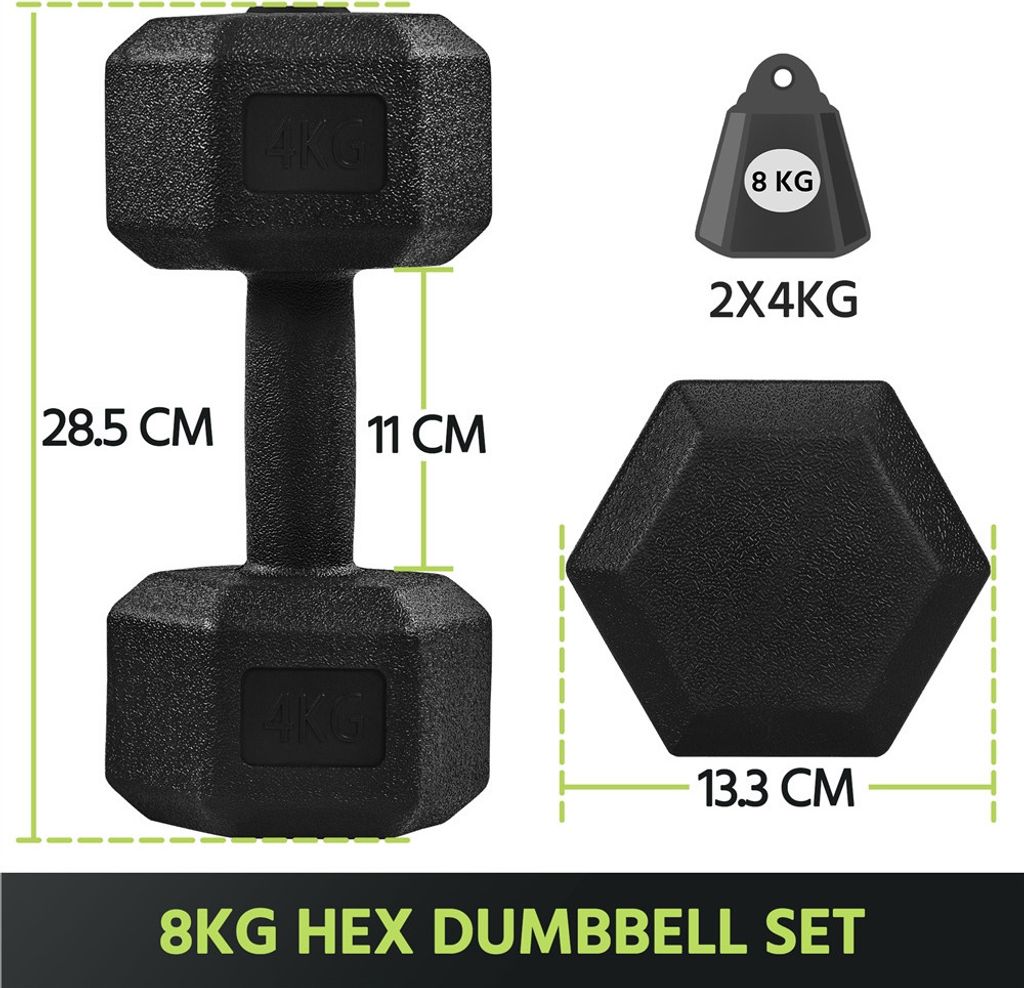Yaheetech 2er Set 4 kg Kurzhanteln, Hexagon Hanteln, PVC Produktbild 4