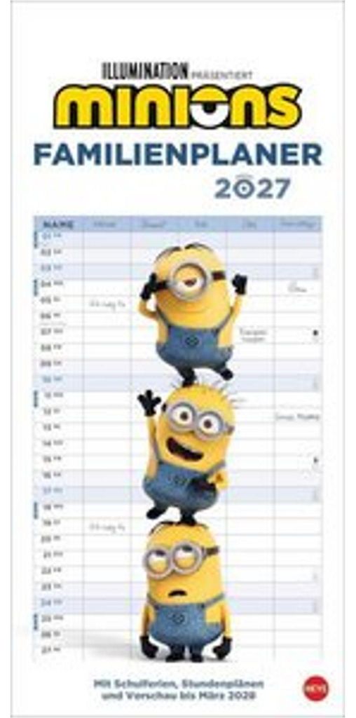 Plánovač pre rodinu Minions 2027 Obrázok produktu 