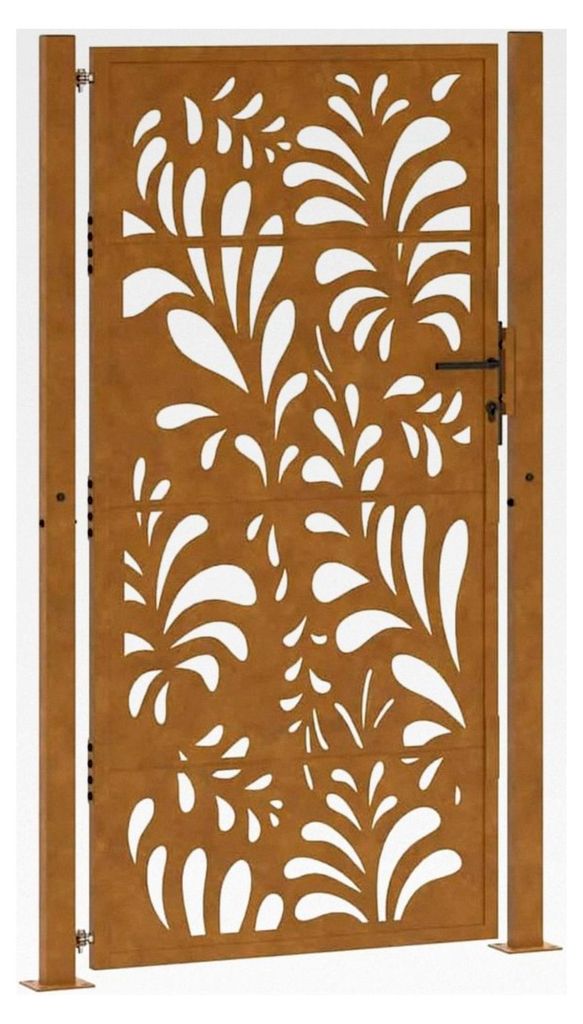 Gartentor 100x200 cm Wetterfester Stahl Wellen-Design