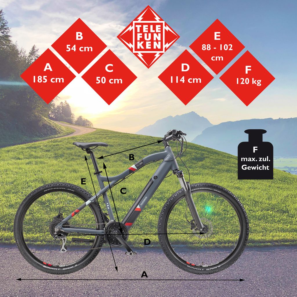 Telefunken E-Bike M922 27,5 Zoll mit 24 Gang Shimano Acera Produktbild 7