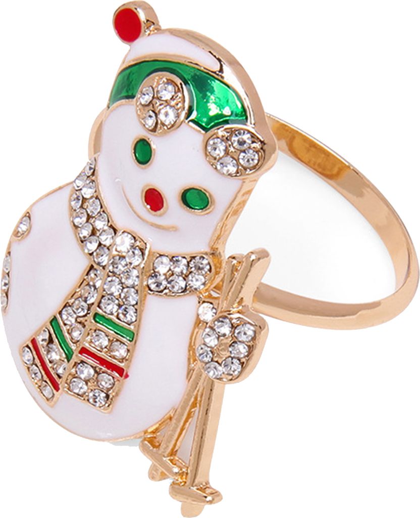 Weihnachtsserviettenring mit Strass, Schneemann, Weihnachtsmann, Baum, Rentier, Tischdekoration, Serviettenhalter, Schnalle, Weihnachtsfeierzubehör
