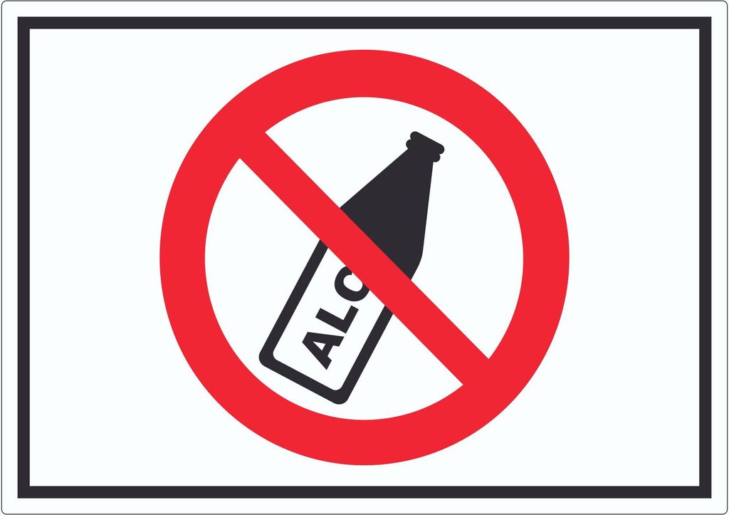 Alkohol verbot Symbol Aufkleber A0 (841x1189mm)