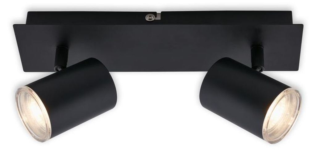 Spotleuchte IP44 2-flammig HxL 11,2x29 cm schwarz Produktbild 