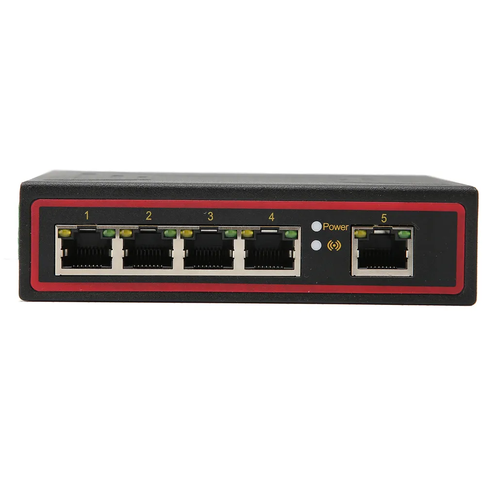 Switch Rail DIN Industriel 5 Ports Fast Ethernet Conception Redondante