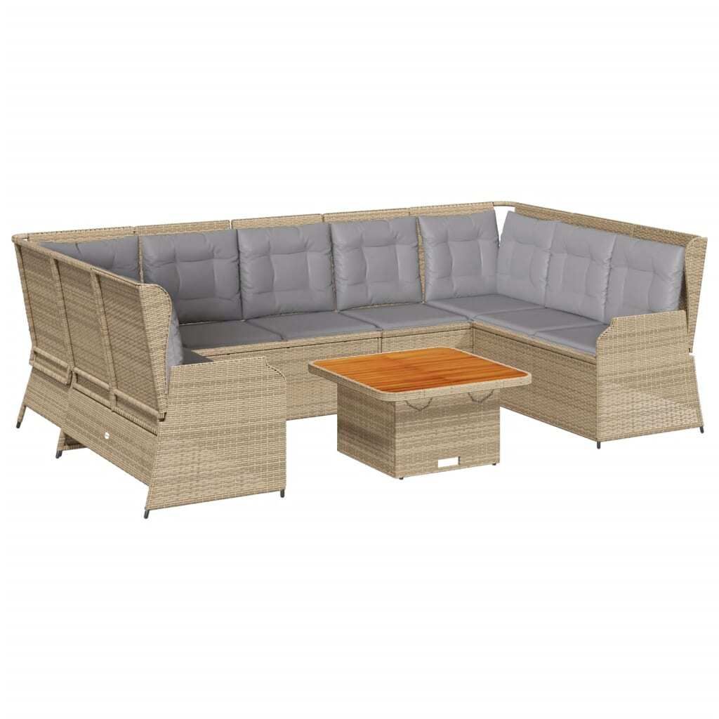 "WINTER SALE" 7-tlg. Garten-Lounge-Set - elegantes Design - Sitzgruppe/Gartengarnitur - mit Kissen Beige Poly Rattan - Terassenmöbel NeuMöbel953710