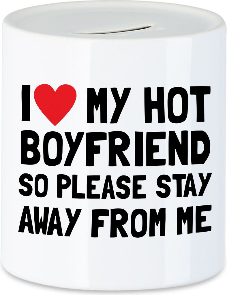 I love my hot Boyfriend Spardose Liebe Freund Pärchen Paar Jahrestag Lustig Valentinstag