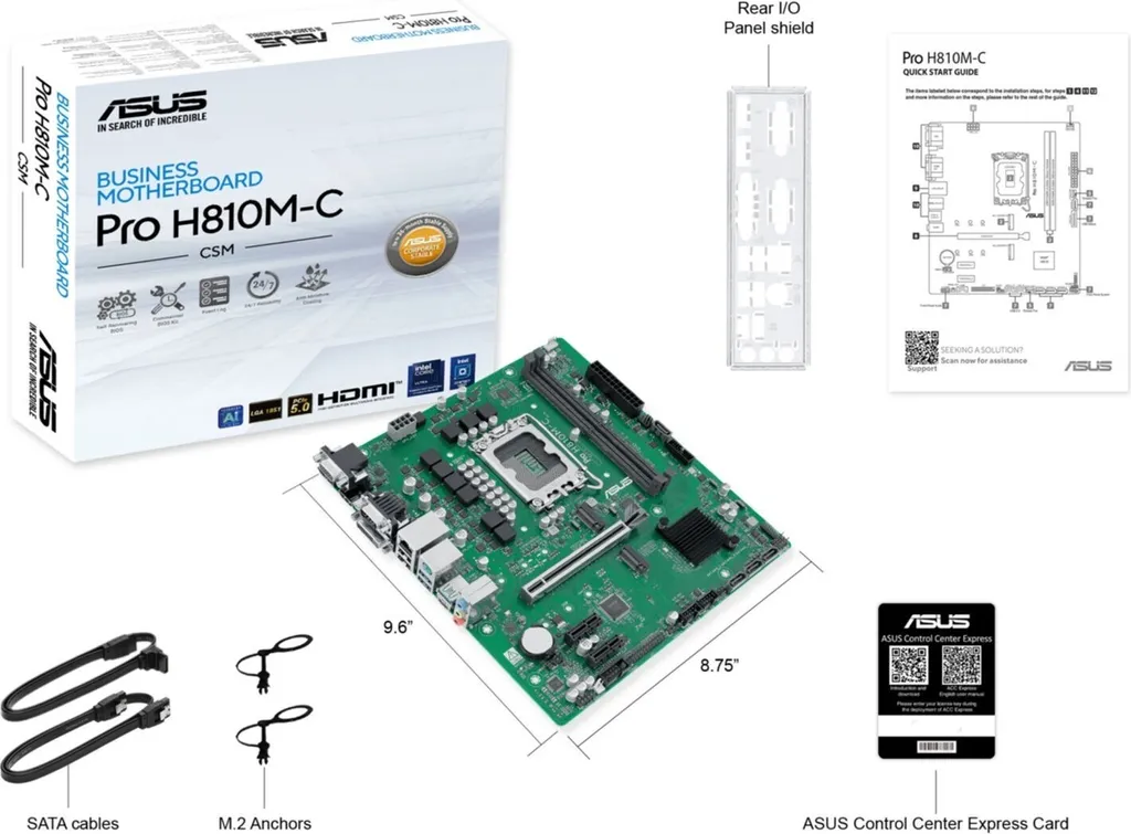 Carte mère de bureau ASUS PRO H810M-C-CSM pour PC fixe d'entreprise